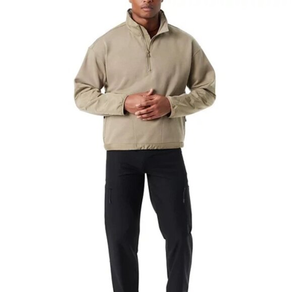 Bass Outdoor Sweatshirt Men's -Green-Reg-Fit-Convertible Hood 1/4-Zip-NWT - Picture 1 of 8